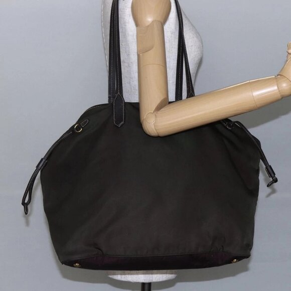 PRADA Tote Bag Nylon Khaki Gold Auth bs30074 - Picture 14 of 16